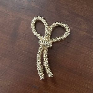 Vintage Dior Gold tone rope bow brooch